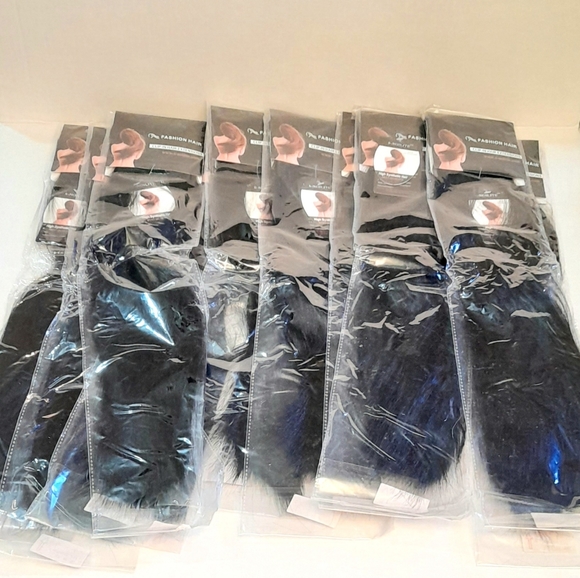 💗 (1) New 23" Black Full Head Clip-In Straight Synthetic Hair Extension - Picture 3 of 7